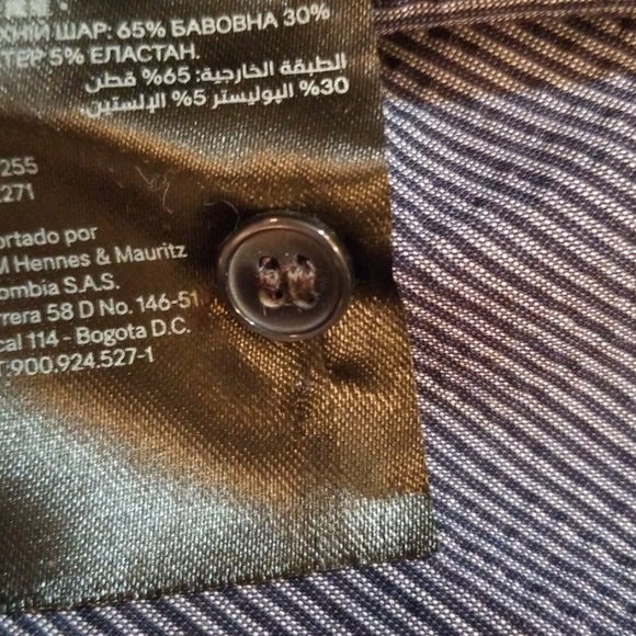 NWT H&M Navy/Light Blue Button Down Dress - Picture 7 of 8